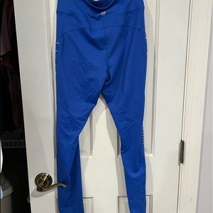 Forever 21 blue leggings with white stripes